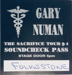 Gary Numan Folkestone Soundcheck Pass 1994